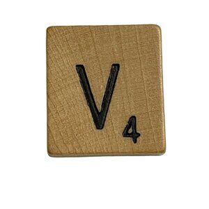Scrabble Game Piece Letter V Replacement Wood Tile Genuine Standard Edition mq
